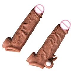 sex toys soft plastic male penis silicone sleeve dildo extender for men