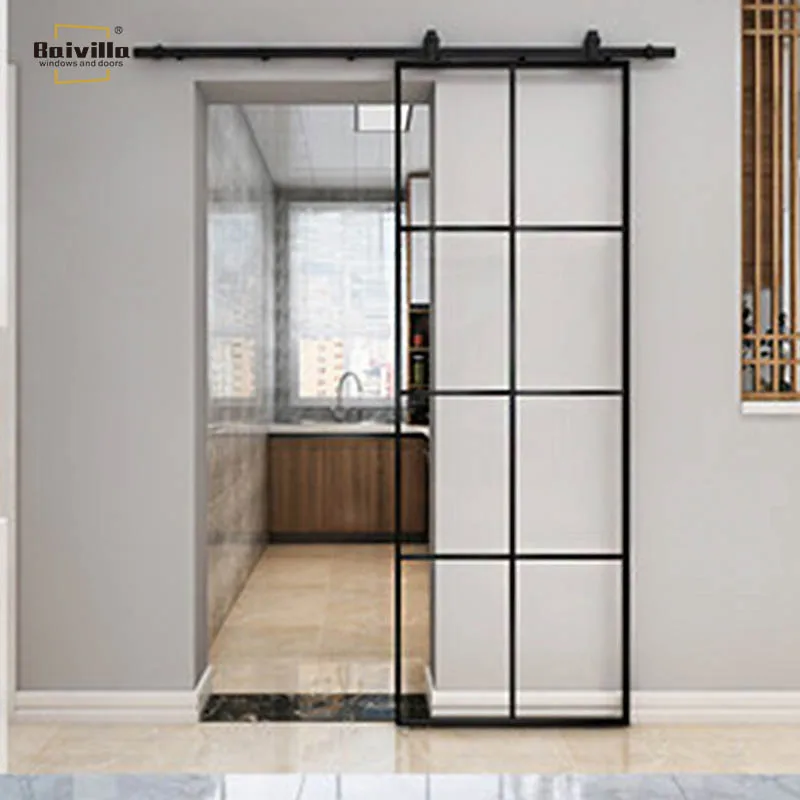 Interior House Aluminium Sliding Door Glass Sliding Barn Door