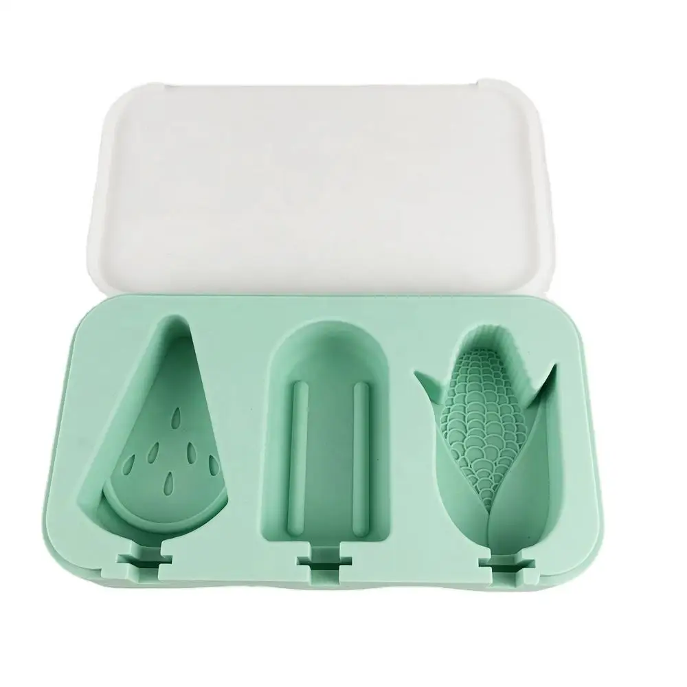 Diy Food Grade Bpa Free Ice Mold Tools Cartoon Ice Cube Maker Tray With Lid Silicone Popsicle Ice Cream Mold