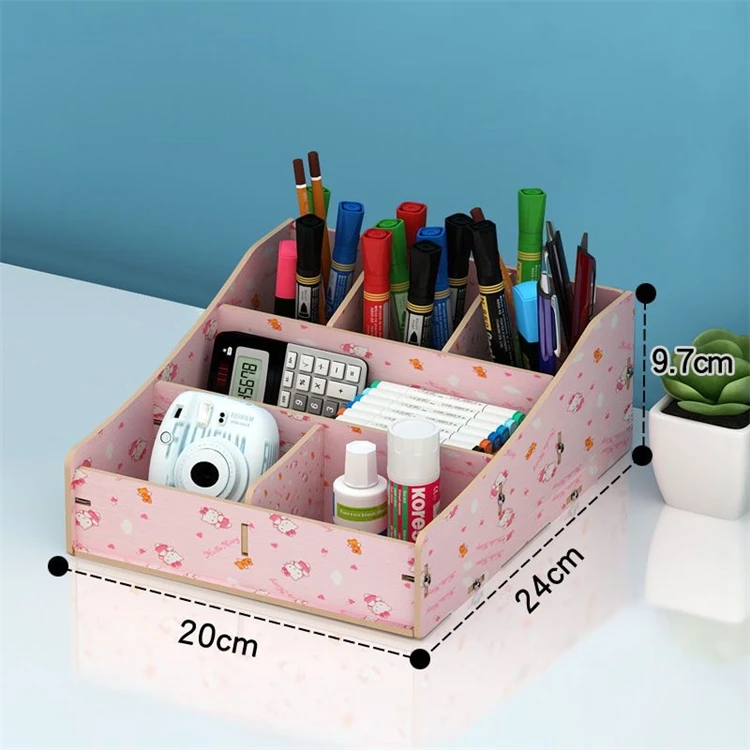 Tonsmile Modern Bink Small Office Table Desk Stationery Drawer Organizer