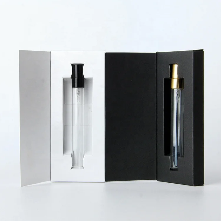 3Ml 5Ml 10Ml Empty Clear Glass Perfume Spray Bottle Vials With Paper Box Packaging