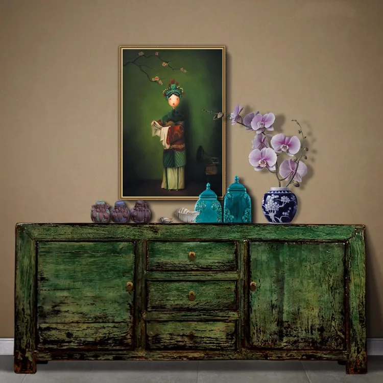 Chinese High glossy recycle furniture reclaimed antique wood sideboards living room furniture