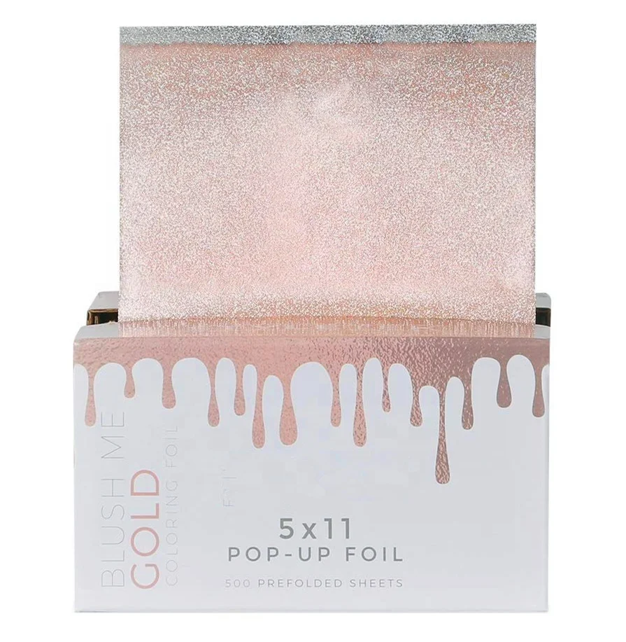 Заводская цена тисненый Пользовательский логотип для плоского парикмахерского материала предварительно разрезанный лист из фольги