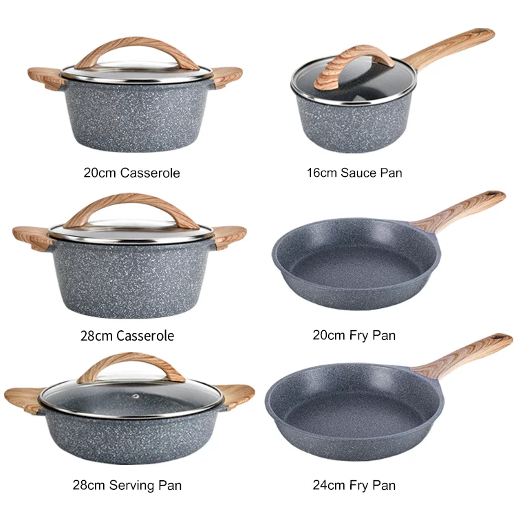 Best Selling Products Restaurant New Kitchen Korean Steak Stone Cooking Grill Pot Pans Cookware Set