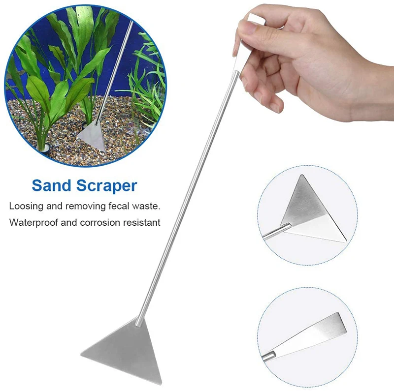 Cleaning Aquarium Tools Kit Set Fish Tank Long Stainless Steel Tweezers Scissor Spatula Equipments