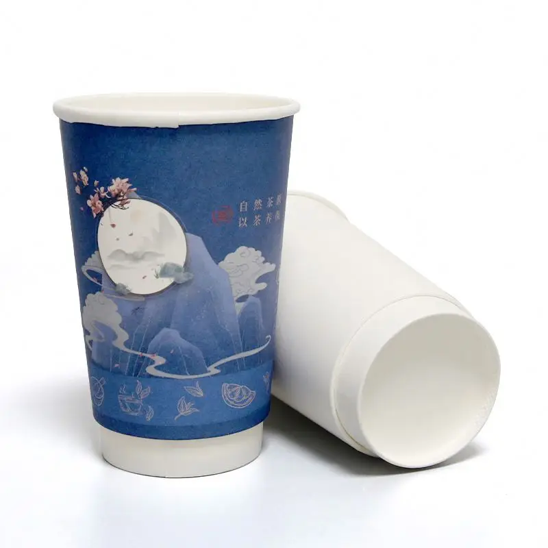 15 16 20 22 24 30 32 40 oz big smoothie cups with dome lids for water beer drink milk shake soda cola juice paper cup
