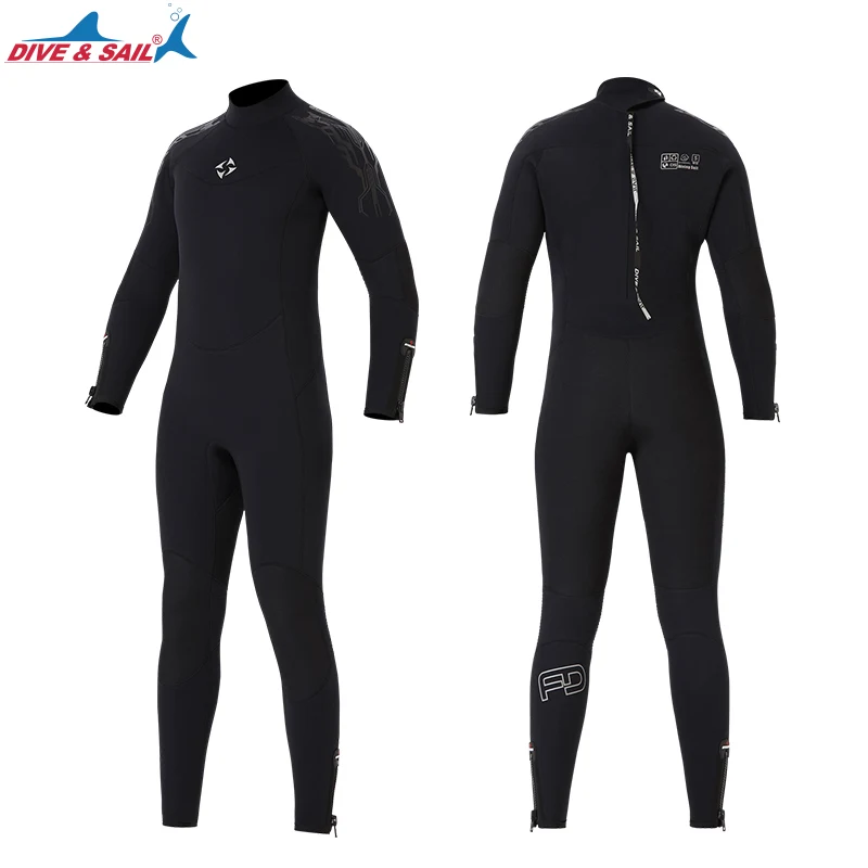 DIVE&SAIL High Quality 5mm Neoprene Wetsuits Mens Full Body Diving Wet Suit Women Long Sleeve Keep Warm Snorkeling Scuba Wetsuit