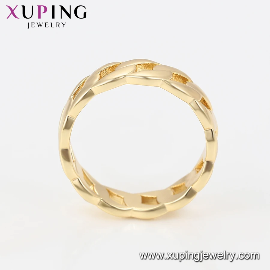 16309 Xuping дешевые простой дизайн цепи тип кольцо ювелирные изделия 14K золото цвет медный сплав нейтральный палец