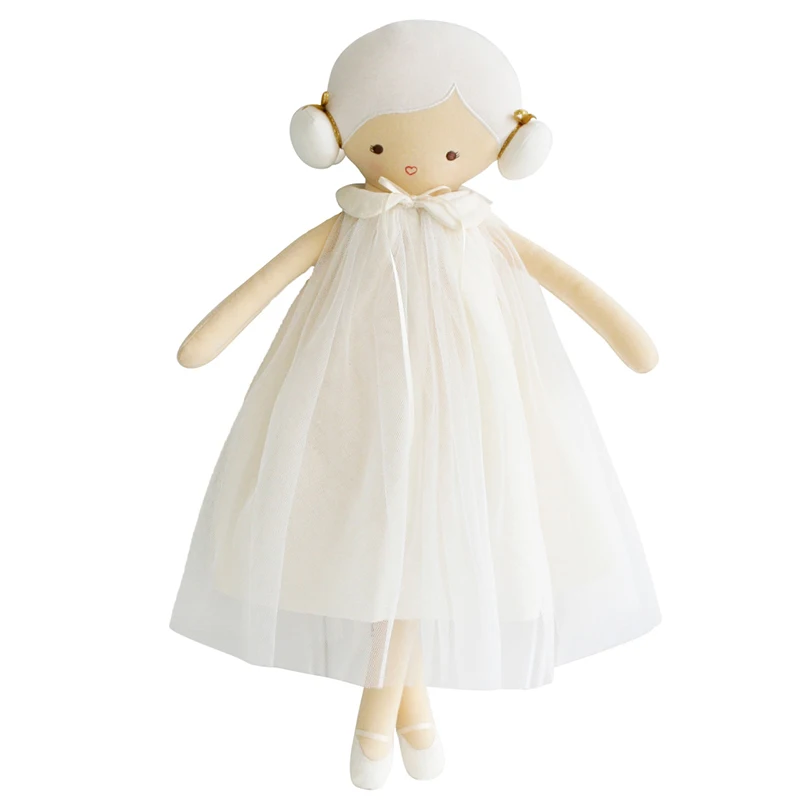 2021 New Design Custom White Dress Girl Doll Ballet Cute Children Toy Soft Plush Stuffed Princess girl dolls