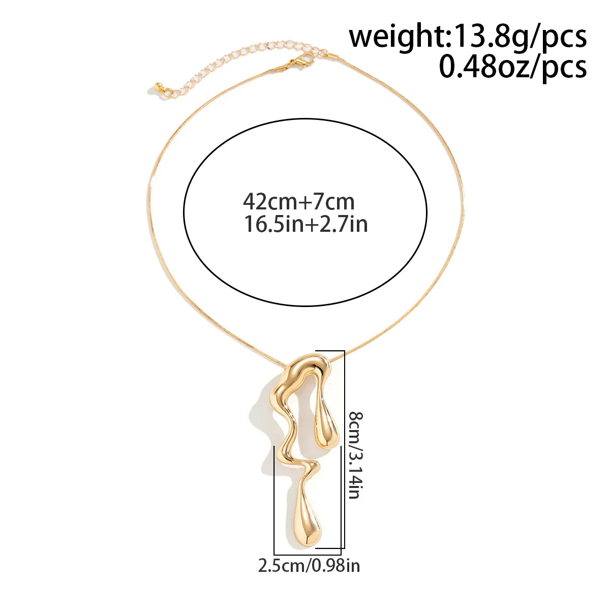 Long Personality Trendy Earrings Gold Plated Irregular Earrings Geometric Melt Metal Enamel  Earrings