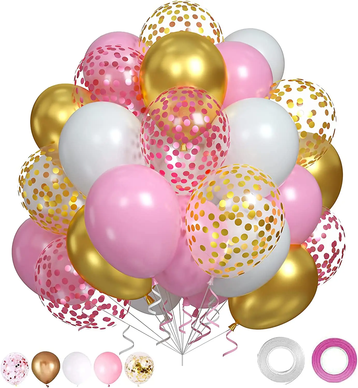 Wedding decoration birthday party decoration 12 inch paper sequin latex balloon stuff golden bubble confetti balloon