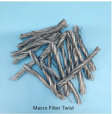 500Mpa 38mm 54mm Length Grey Color Braided PP Twist Fiber Polymer Reinforcements Concrete Fibers