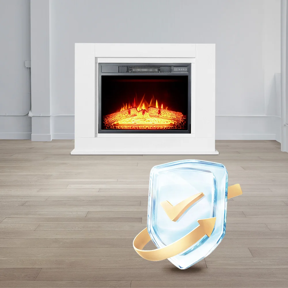 New 1500W Wall Mounted Log Flame Effect Electric Decorative Fixed Fireplace Heater