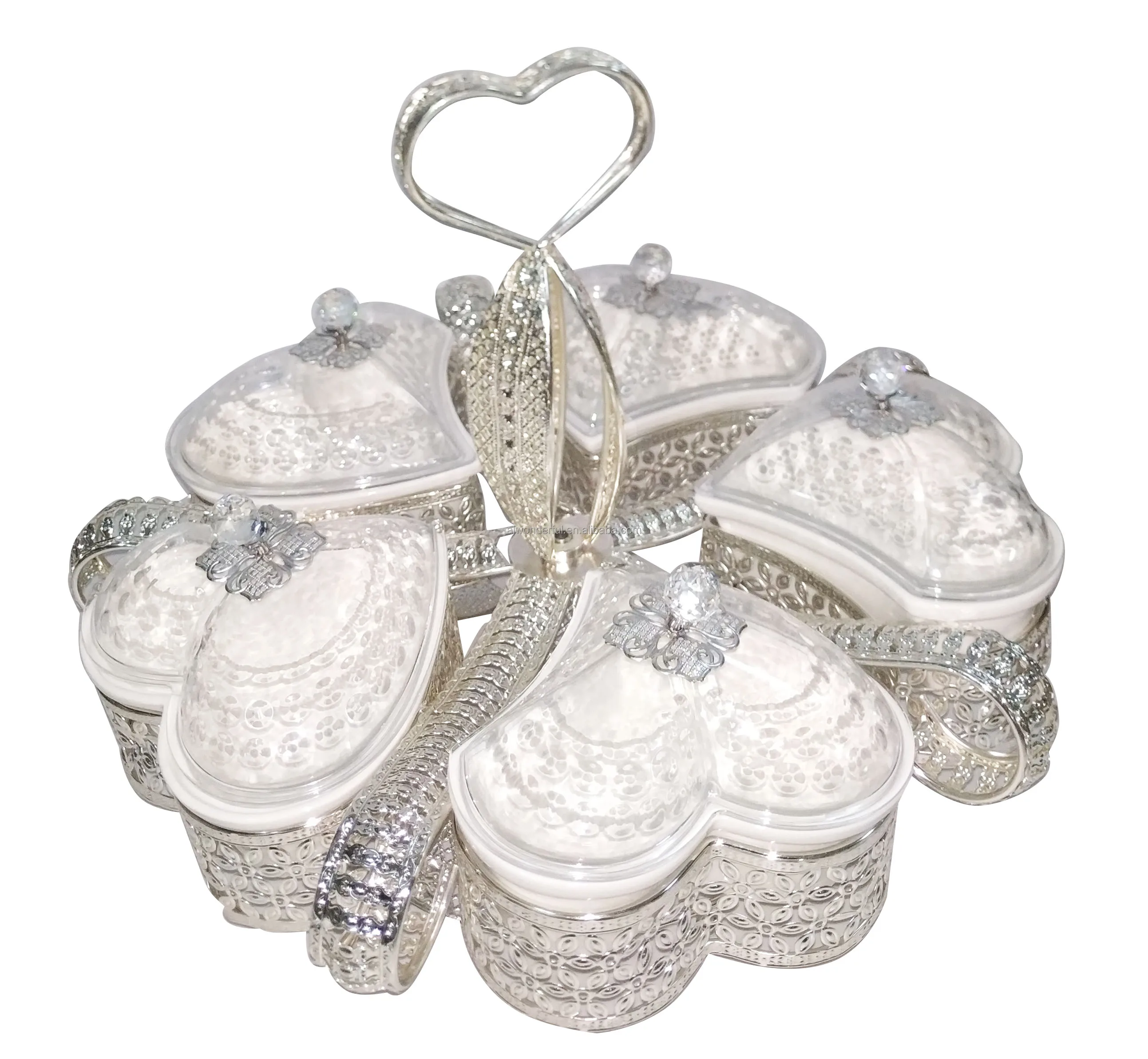 2022 metal decorative heart shape fruit plates & candy plate