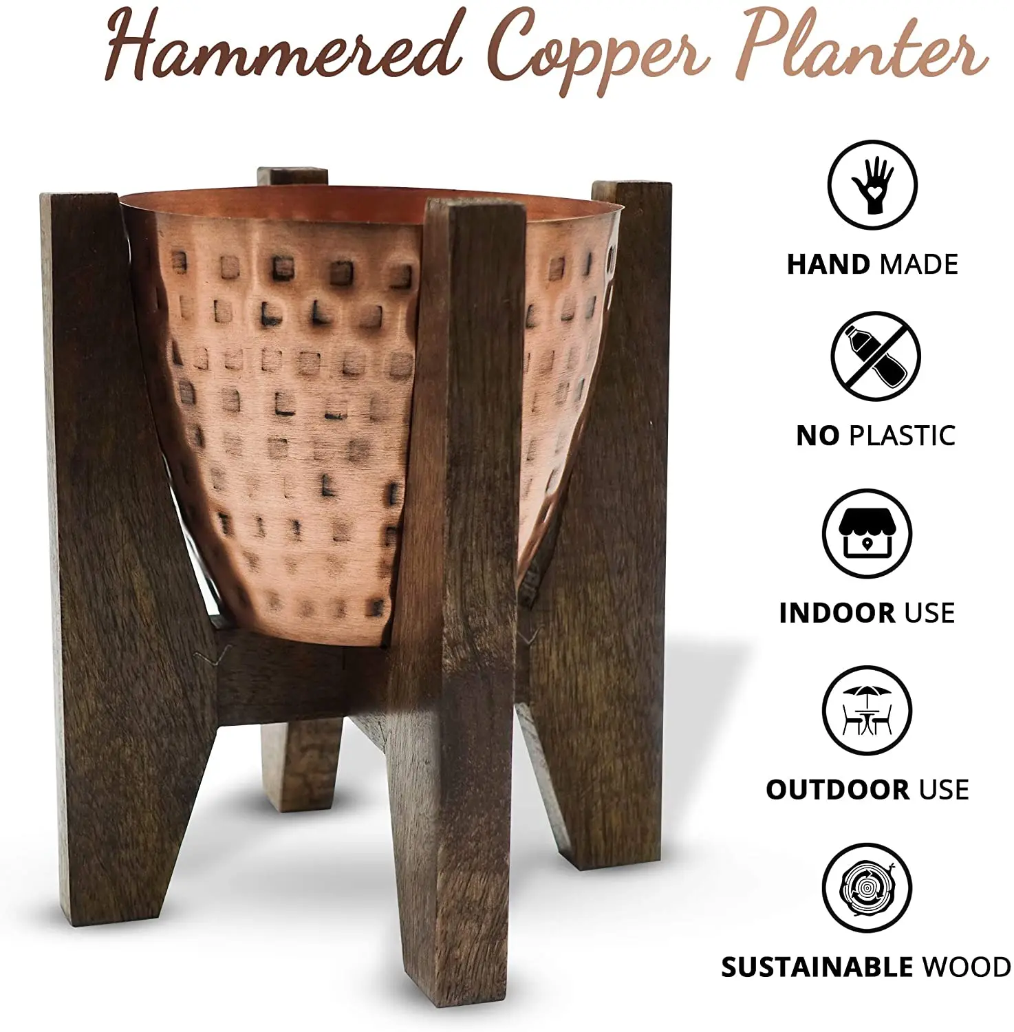 
Adjustable Modern Design Decorative Wood Small Standing Pots Plants Indoor Suitable For Succulents 