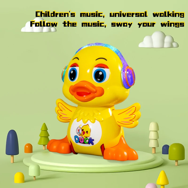 Wholesale Electric 360 Rotation Swinging Duck Dancing Robot Toys For Kids Baby Classical Learning Crawling Toys for Children