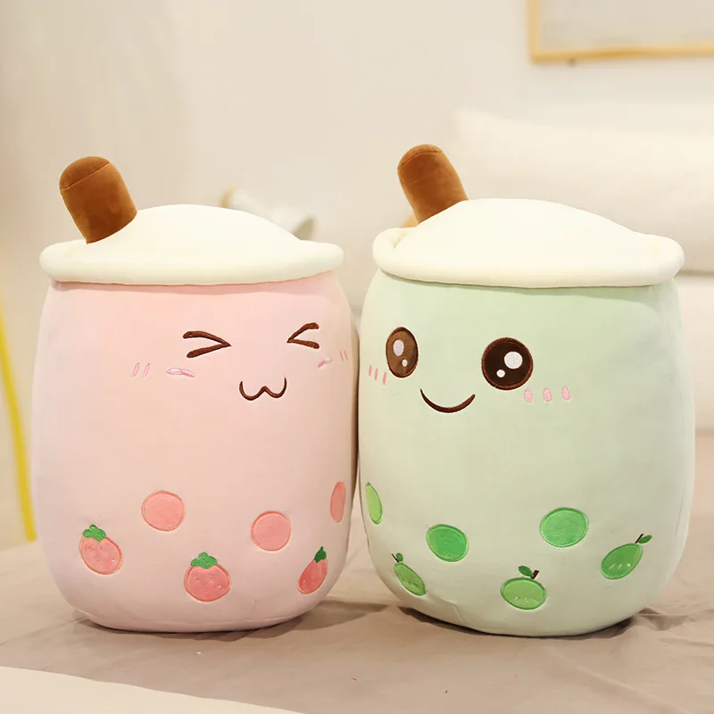 TY2409 24-70cm Strawberry version Cute Boba tea Cuddly Pearl Milk Cushion plush toy
