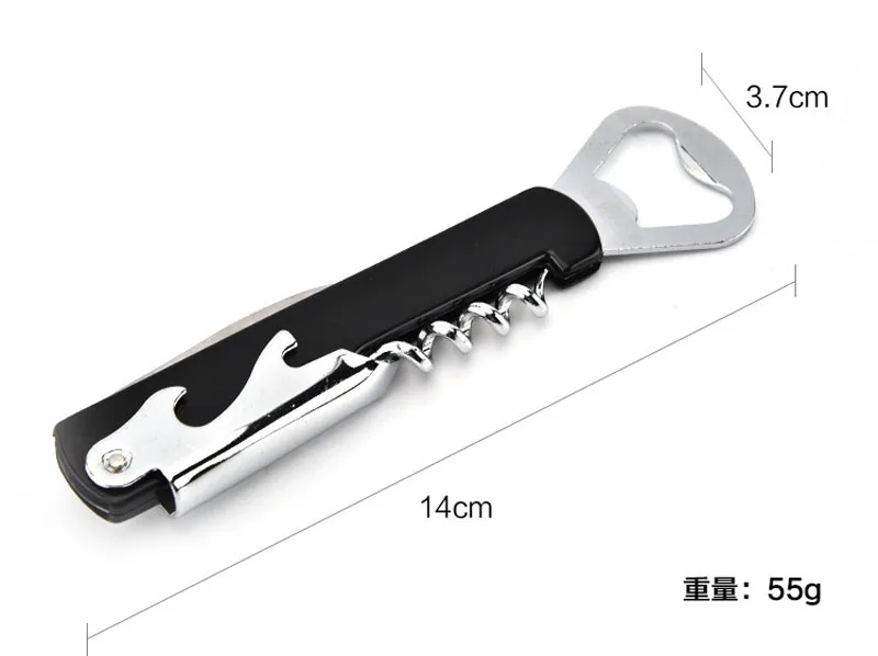 Cheap Party Gifts Multifunction Stainless Steel Plastic ABS Handle Corkscrew Wine Opener Beer Bottle Opener