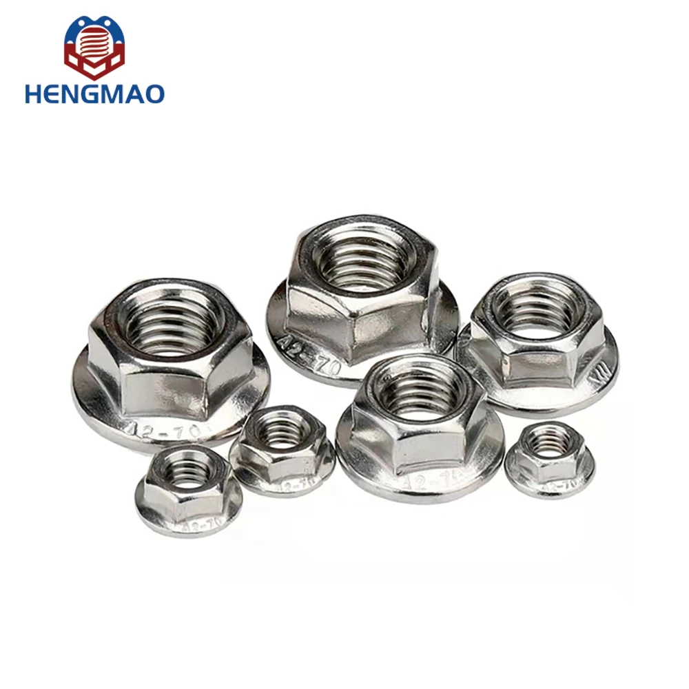 Factory Price A2 A4 Anti Rust DIN6923 M6 M8 M10 Serrated Flange Nuts hex flange nut