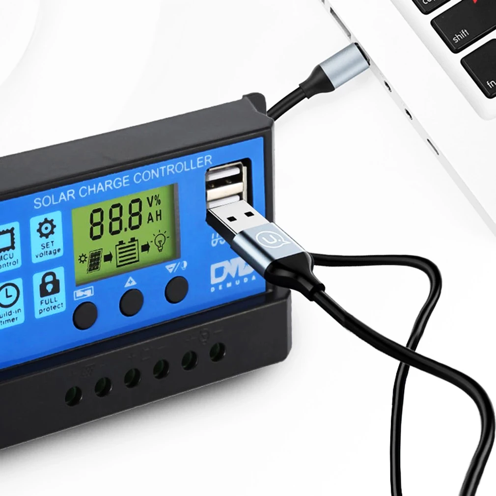 10A 20A 30A 40A 50A 60A PWM USB контроллер заряда солнечной батареи интеллектуальный регулятор 12 В