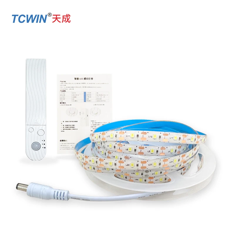 2835 white light sensor strip light 5m 4m 3m 2m 1m 60leds 3000k /6500K 6V sensor light for stair decoration with  battery level