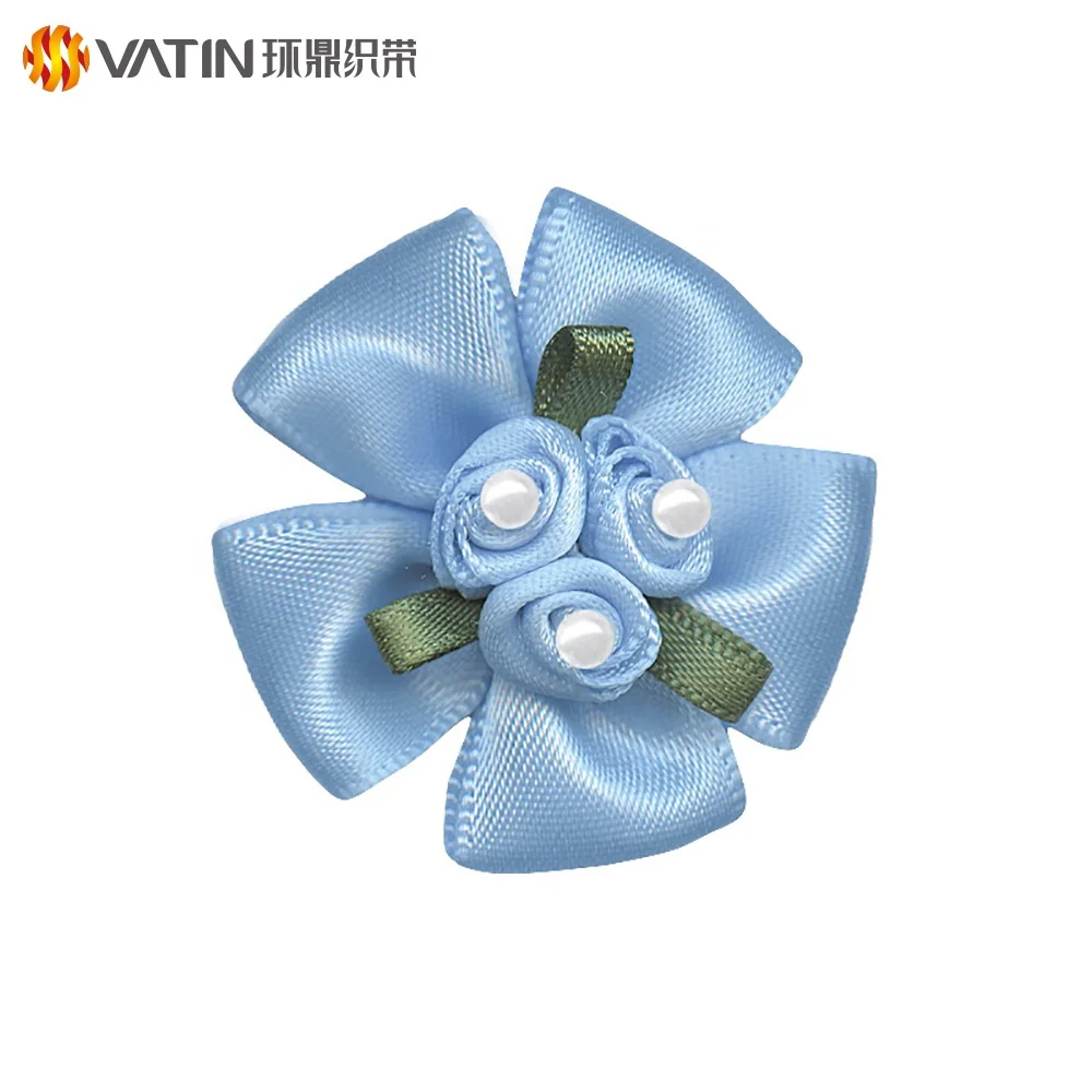OEM Hand craft work colorful satin ribbon packing gift miniature ribbon flower