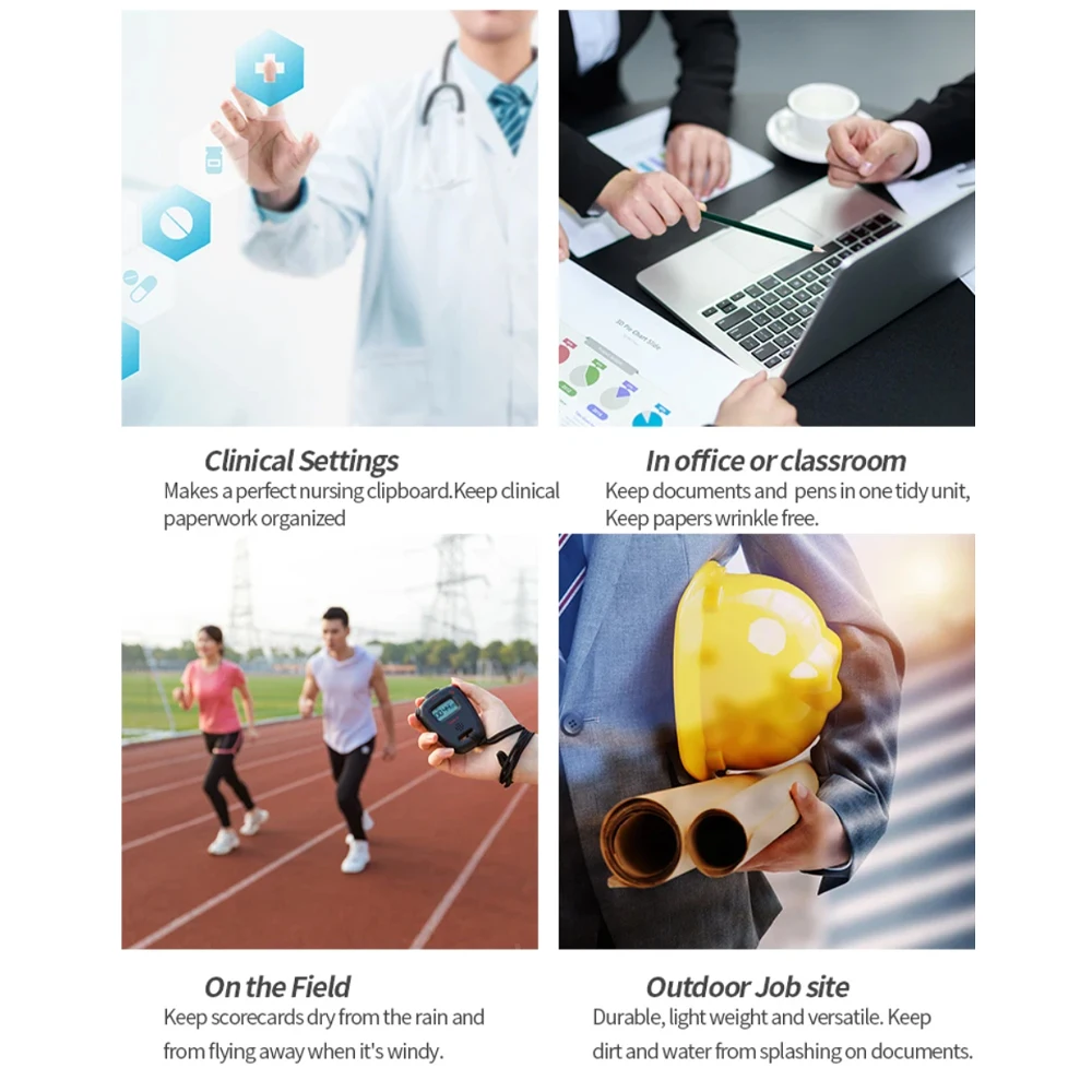 Wholesale A4 File Storage Folder Plastic Storage Clipboard with Low Profile Clip