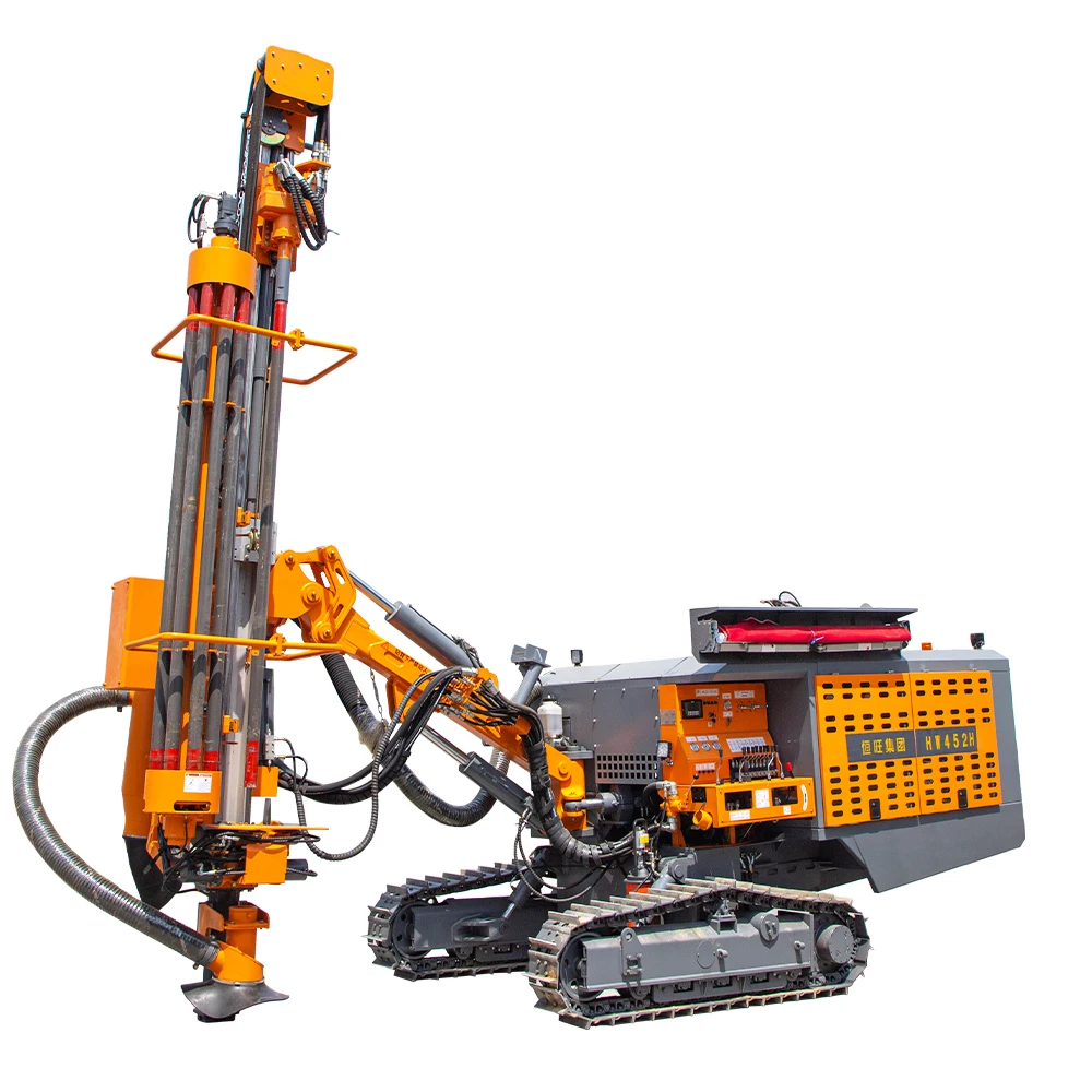 2024 Hengwang crawler mine surface air compressor dth drill blast rock stone hole mine drilling rig machine