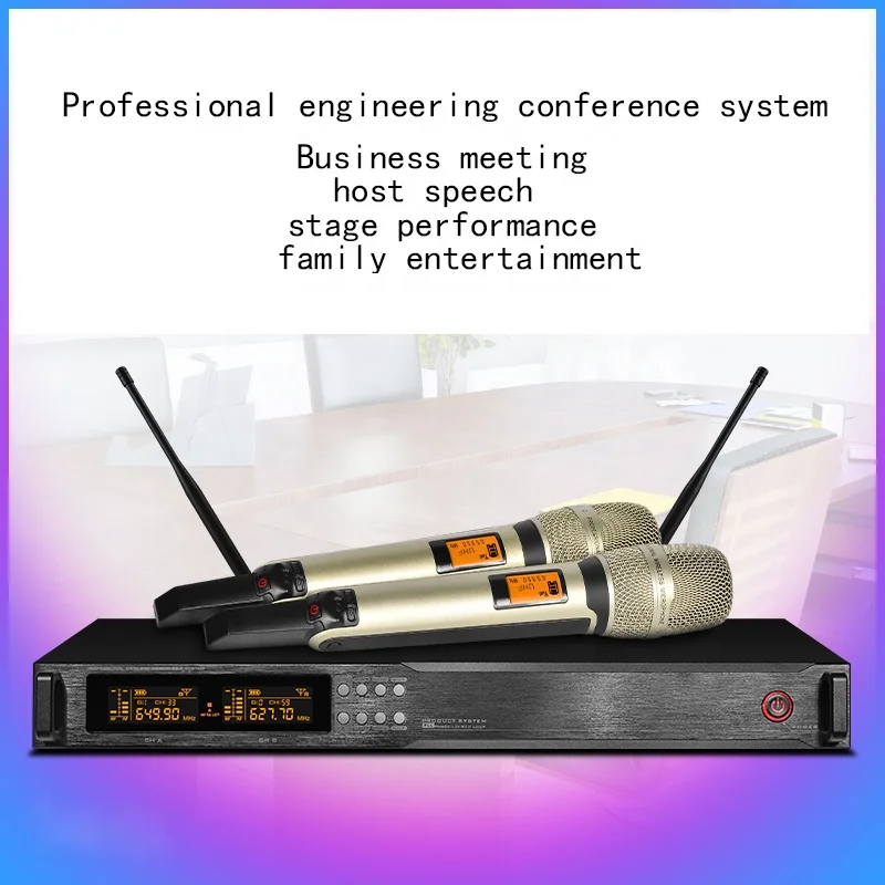 
ATSH AT6200 Professional Vocal Artist UHF Karaoke 2 Channel Wireless Microphone System 