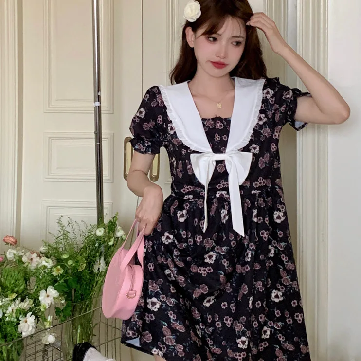 Fat sister summer collect waist show thin floral cute small student reduce age short skirt