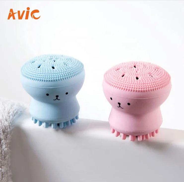 Прямая продажа с фабрики Горячая осьминог форма милый портативный мини Силиконовый щетка для очистки лица глубокое очищение лица щетка инструмент