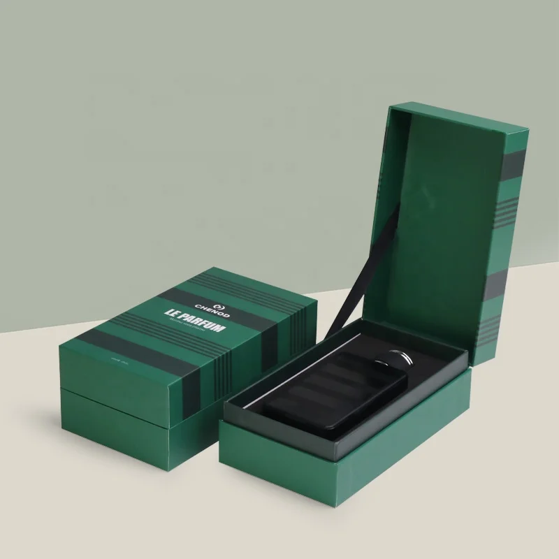 wholesale high quality custom green flip cover magnetic luxury scent perfume boxes perfume gift box for packing perfume