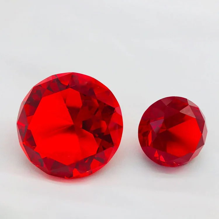Red Gem Glass diamond shape Crystal Wedding Favor MH-9419