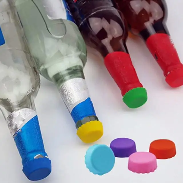 Silicone Beer Bottle Cap Reuse Practical Colorful Leak Free For Wine Beer Beverage Bottle Novelty Sealer Stopper Caps