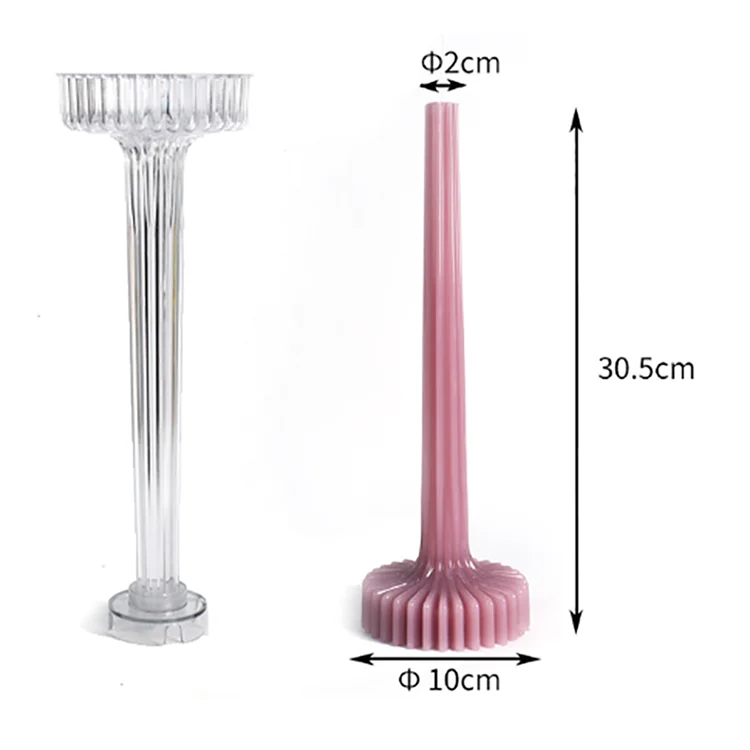 YS Striped Vase Plastic Candle Mold Vase Modeling Gypsum Decorative Ornaments Casting Mould DIY Aromatherapy Candle Making Tool