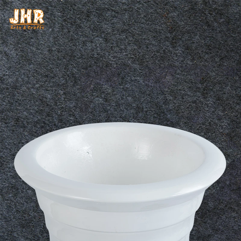 82CM Height Modern Glossy White Trumpet Polyresin Wedding Centerpiece Table Vase