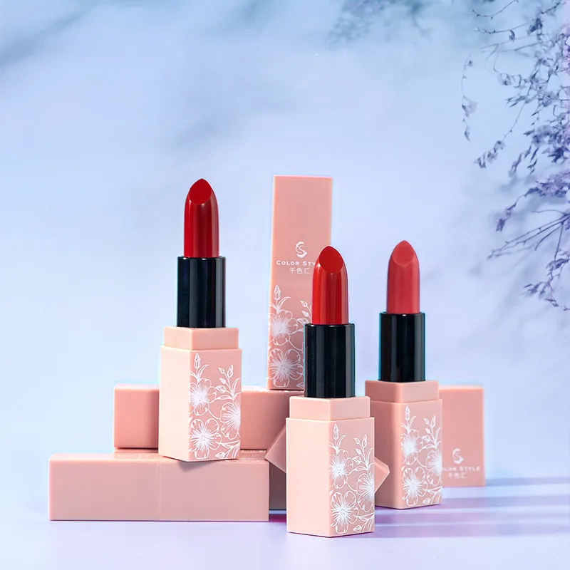 Bulk cosmetics makeup chinese pink lipstick private label organic glossy candy nude lipstick