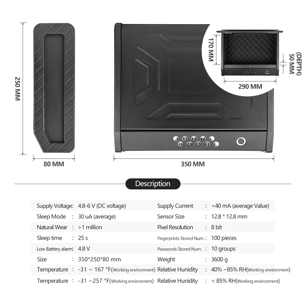 Электронный цифровой Сейф Spina Optics сейф для офиса дома с дактилоскопическим