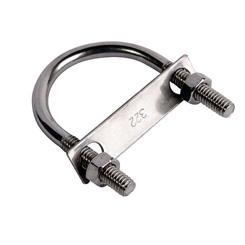 
3/4 Stainless Steel AISI304 AISI316 Round U Bolt Pipe Clamp With Washers And Nuts Manufacturer Similar DIN3570 