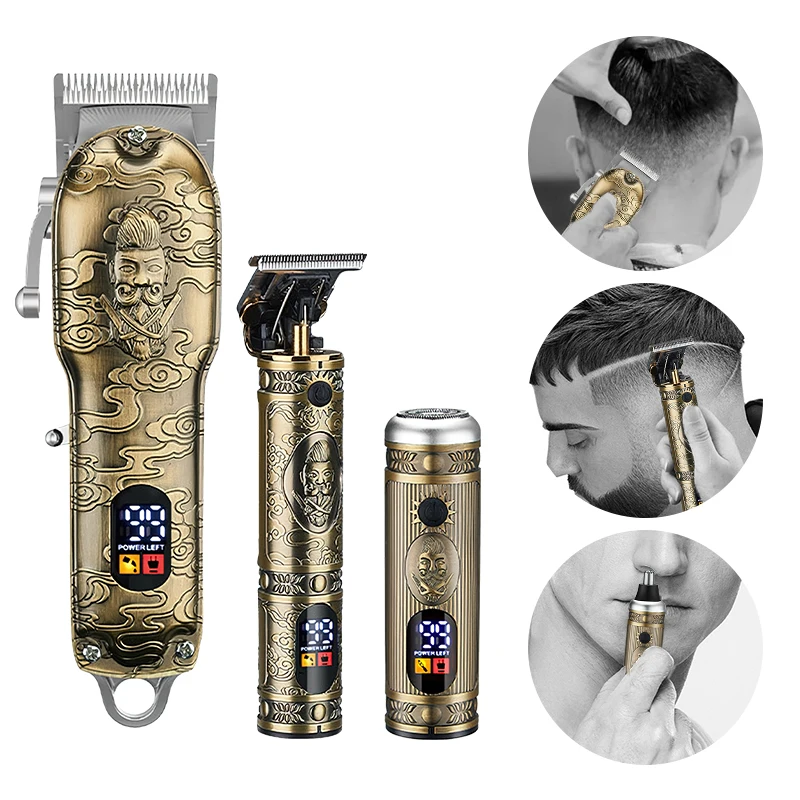 Chenfeng Factory hair cutting machine 3 Piece Set Vintage T9 Professional Hair Trimmer