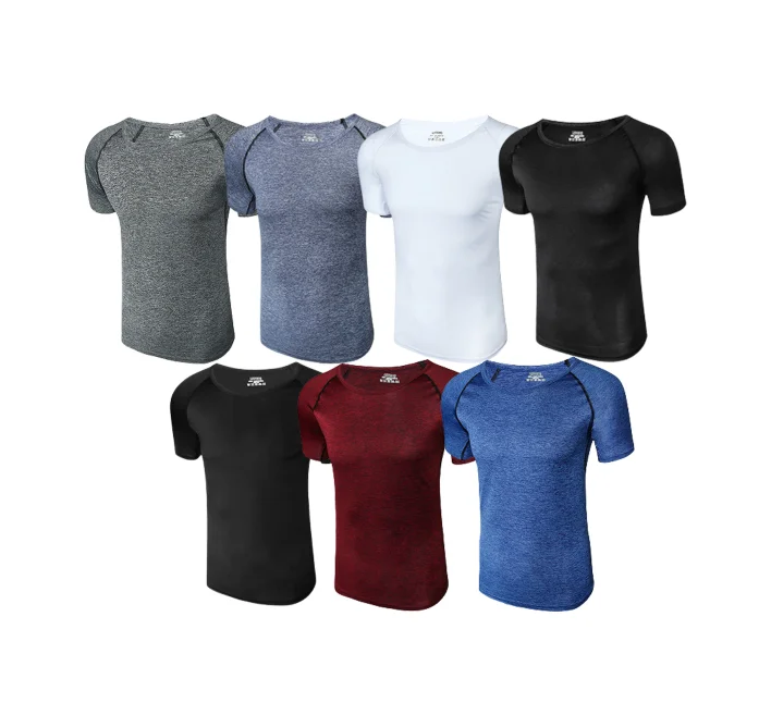 Летняя мужская быстросохнущая дышащая эластичная спортивная футболка с коротким рукавом с логотипом на заказ для бега