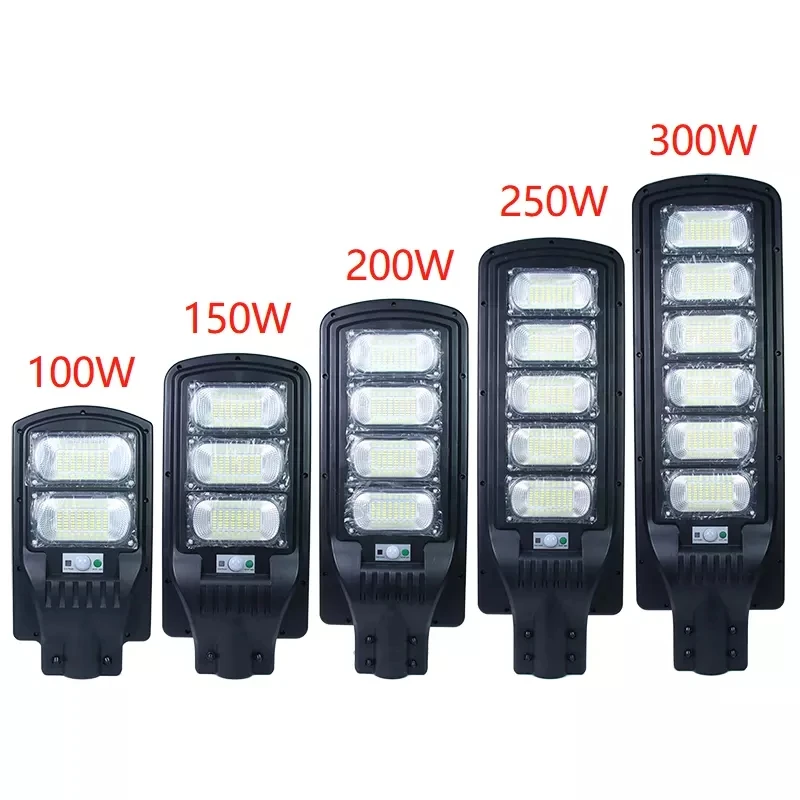 100W 200W 300W Farola Solar Street Lamp ABS Waterproof Motion Sensor Road Outdoor Led All In One Solar Street Light
