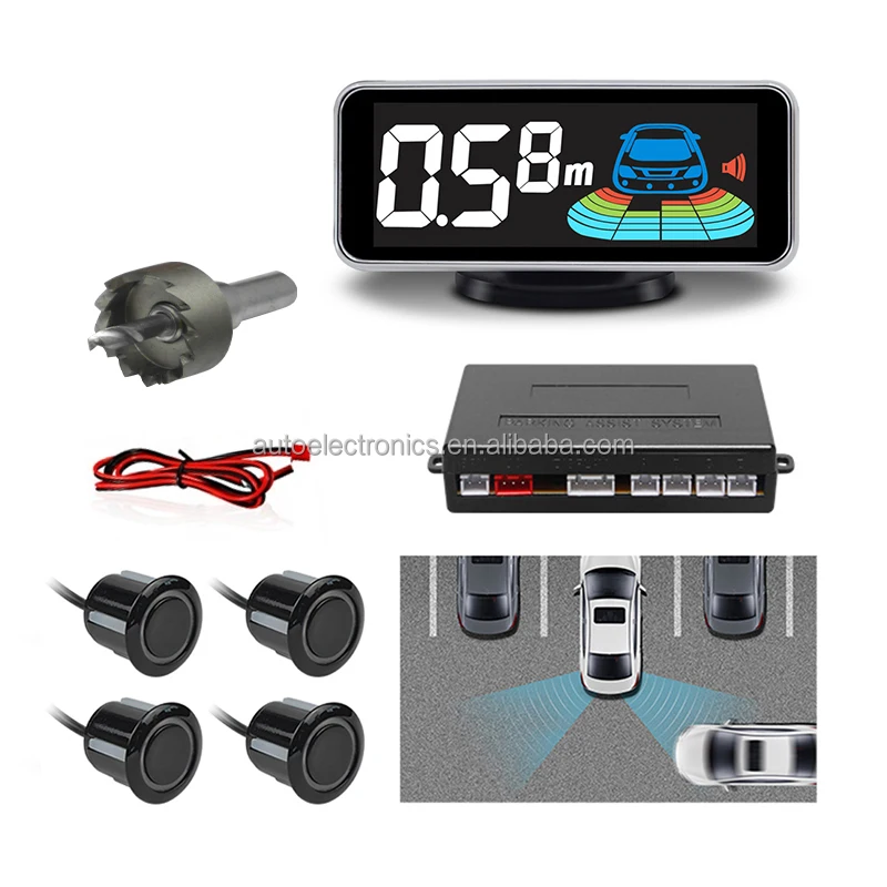 Manufacture china ultrasonic LCD display car reversing radar parking sensor system
