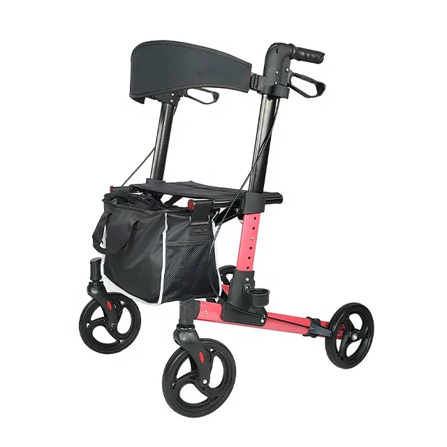 Foldable Aluminum Rehabilitation Therapy Supplies Rollator Walker For The Disabled