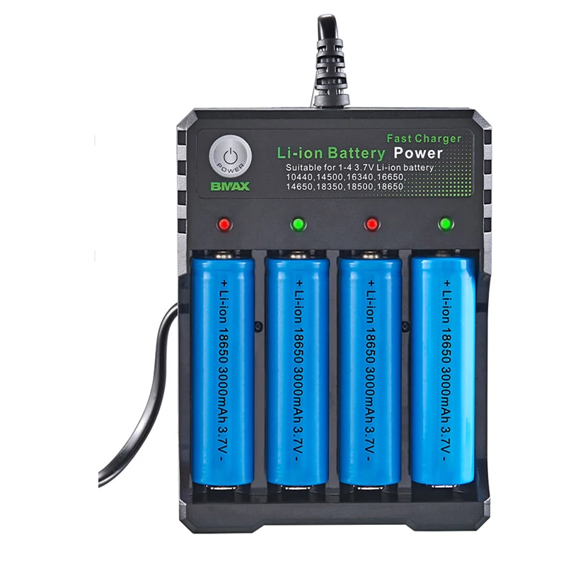 
2020 Hot Sales 18650 Battery Charger 4 Slotsli ion AA AAA Battery Charger For 18650 26650 20700 14500 