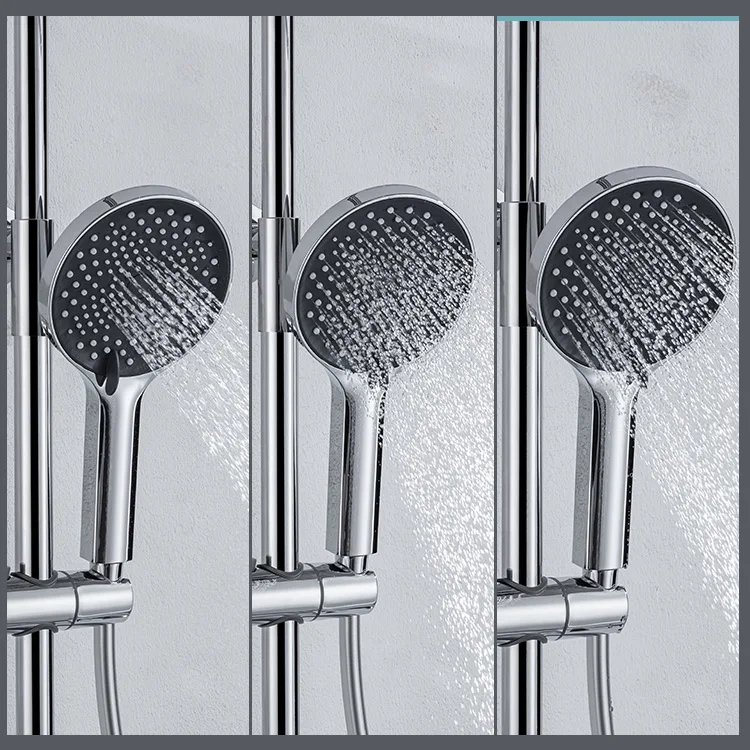 Italian Brass Digital Display Wall Mounted Chrome Finished 4 Way Shower Mixer Shower Bathroom Set With Bath Faucet