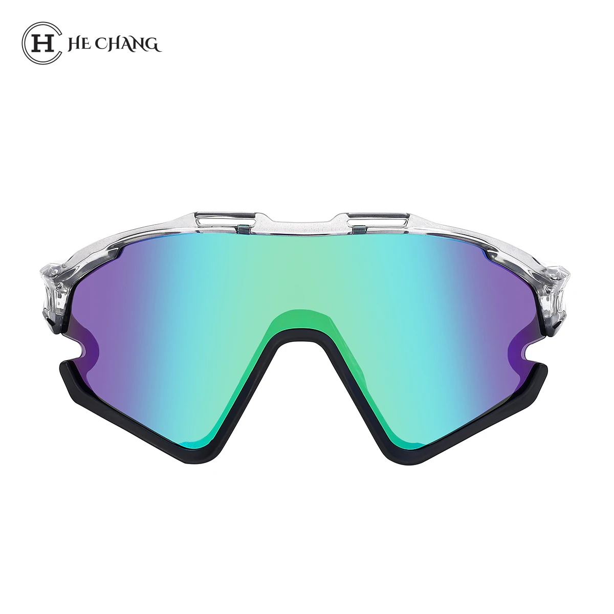 HeChang Custom Logo Fashion Colour Mirror Outdoor Sport Biking Goggles With Oversize Lense