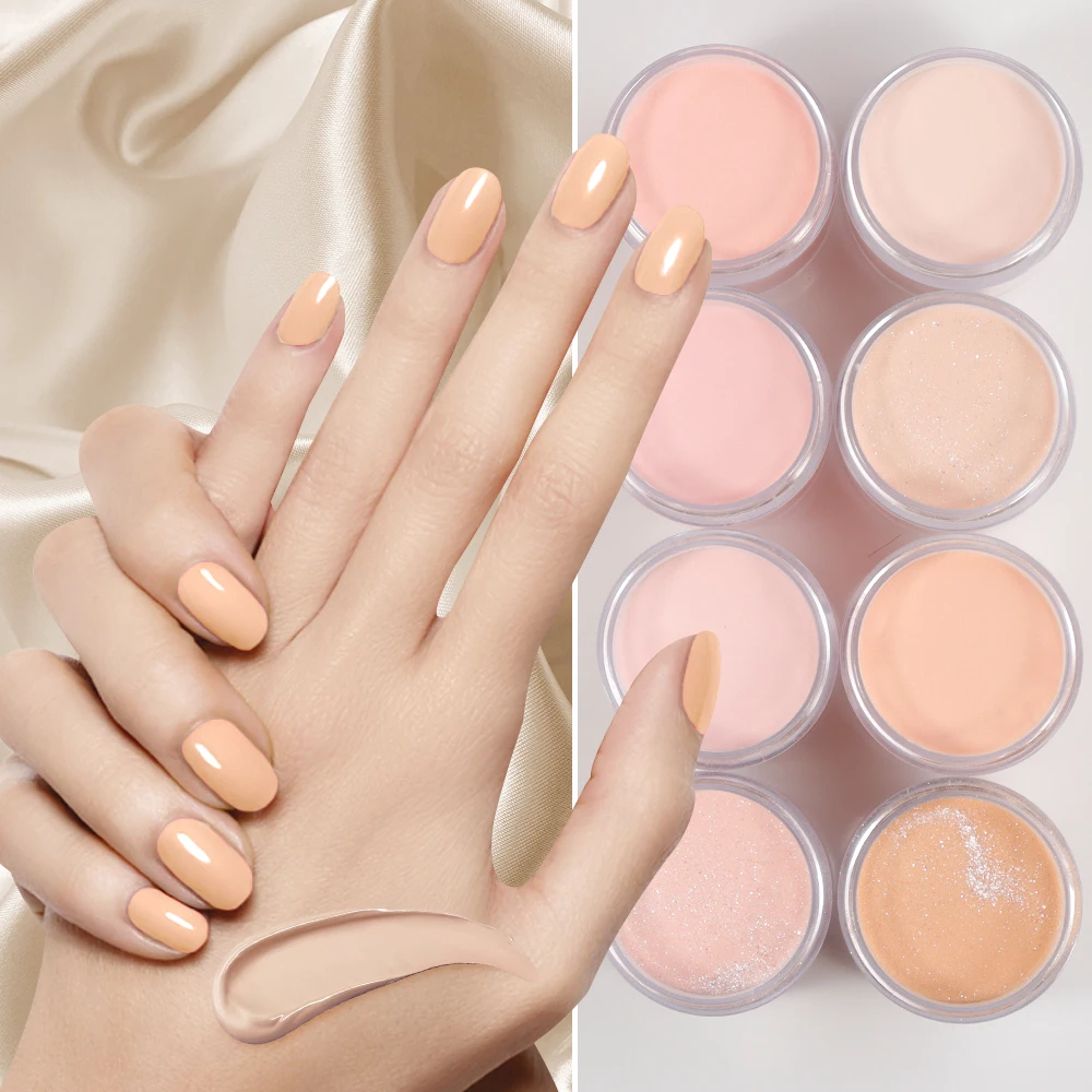 Wholesale 1oz custom private label Bottle nail dipping acrylic powder for nails New 8 Nude Colors 2 in 1 Cover Acrylic Powder