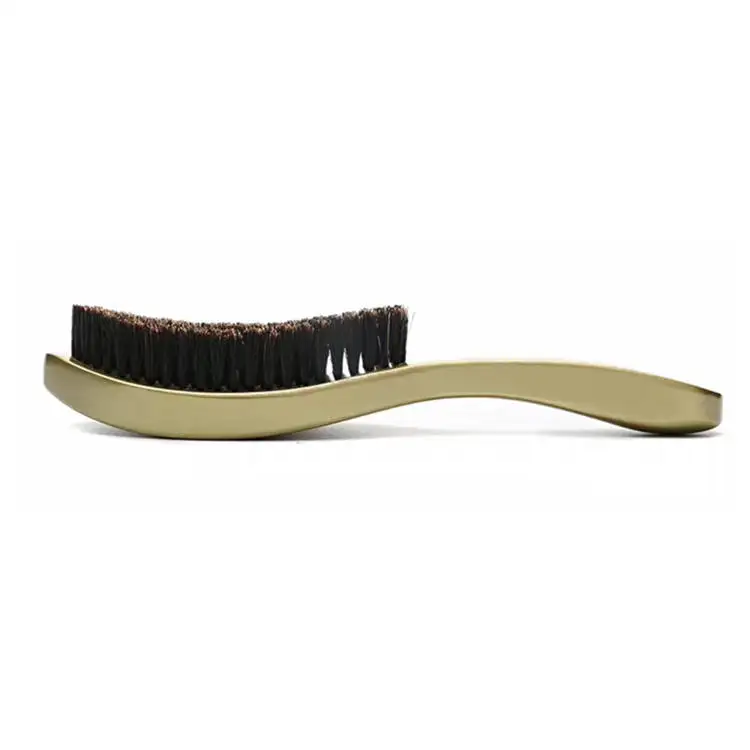 
Low MOQ custom logo hair beard brush hair wood curved comb with handle 