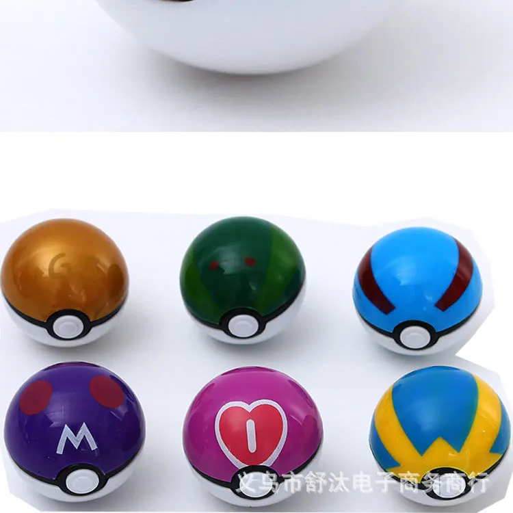 12Pcs/Set PokeBall Action Figures Pikach Model Toy Pocket Monster Pet Elf Collect Dolls Boxed Game Kids Gift Christmas